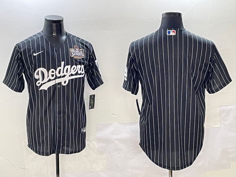 Men Los Angeles Dodgers Blank Black Stripe Jointly Name 2025 Nike MLB Jersey style 5->los angeles dodgers->MLB Jersey